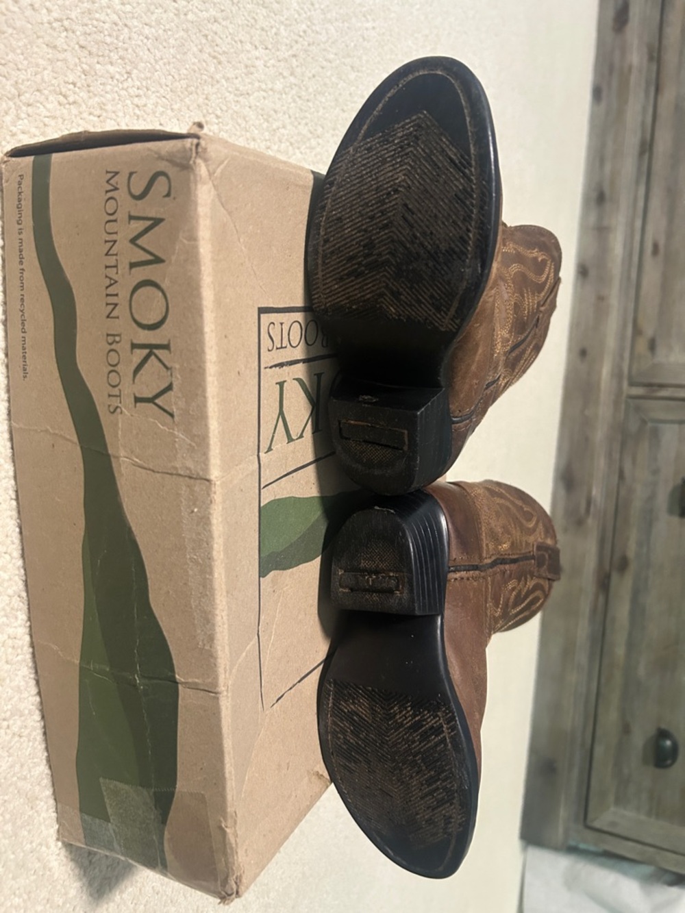 Kids Brown Western Cowboy Boots - Classic Pull-On Style - Picture 8 of 9
